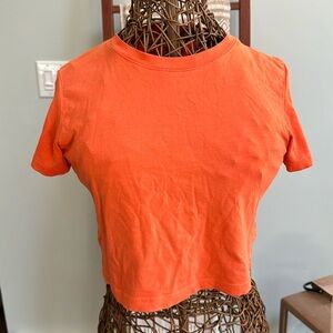 Cotton on orange cropped short sleeve tshirt size S